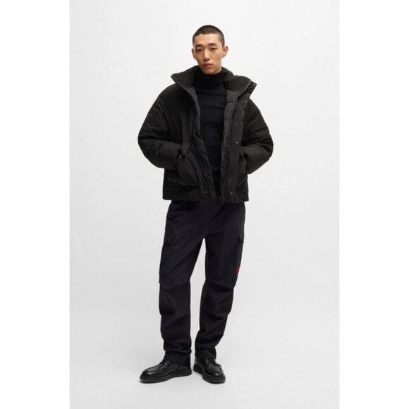 HUGO Water-repellent Jacket with Chamberless Padding- Black Men's Jackets Size L - Picture 1 of 4